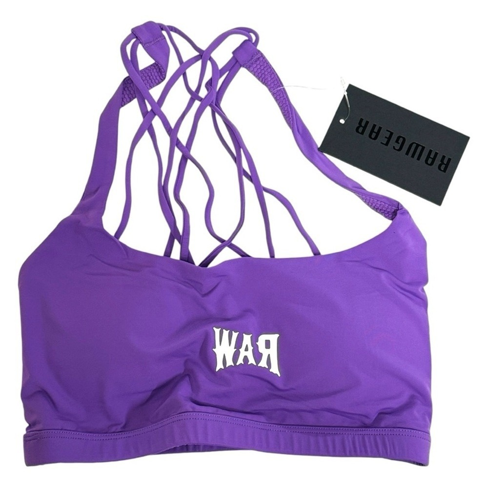 RAWGEAR Purple Sports Bra Athletic Strappy Back Workout Gym Size XS‎
